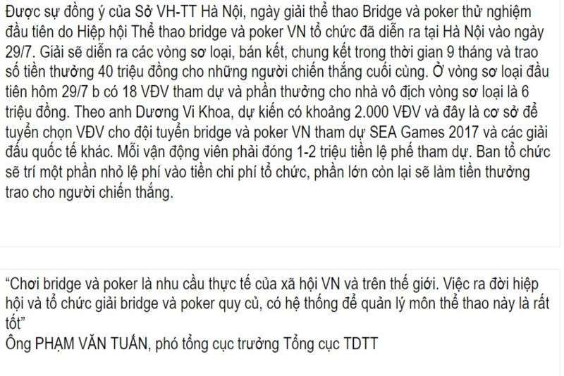 Đấu Bridge Và Poker Nhận Thưởng Tại Việt Nam